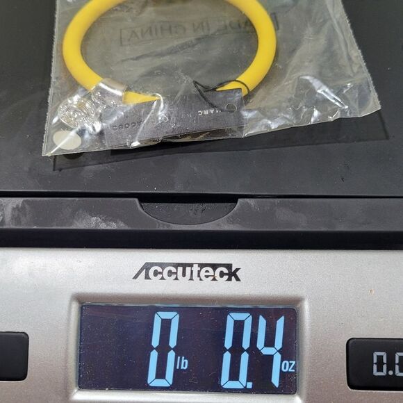 MARC BY MARC JACOBS yellow silver Silicone Bracelet NWT - Picture 7 of 7